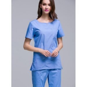 O.T DRESS SKY BLUE BLUE ROUND NECK FEMALE