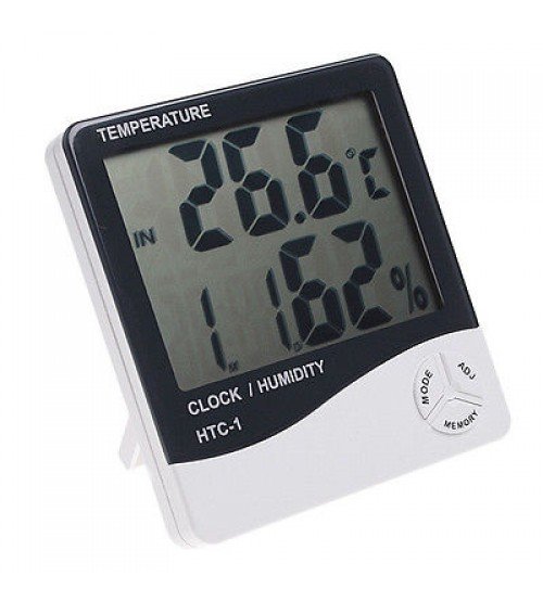 THERMOMETER HYGROMETER – TEMPERATURE HUMIDITY CLOCK – HTC-1 DIGITAL